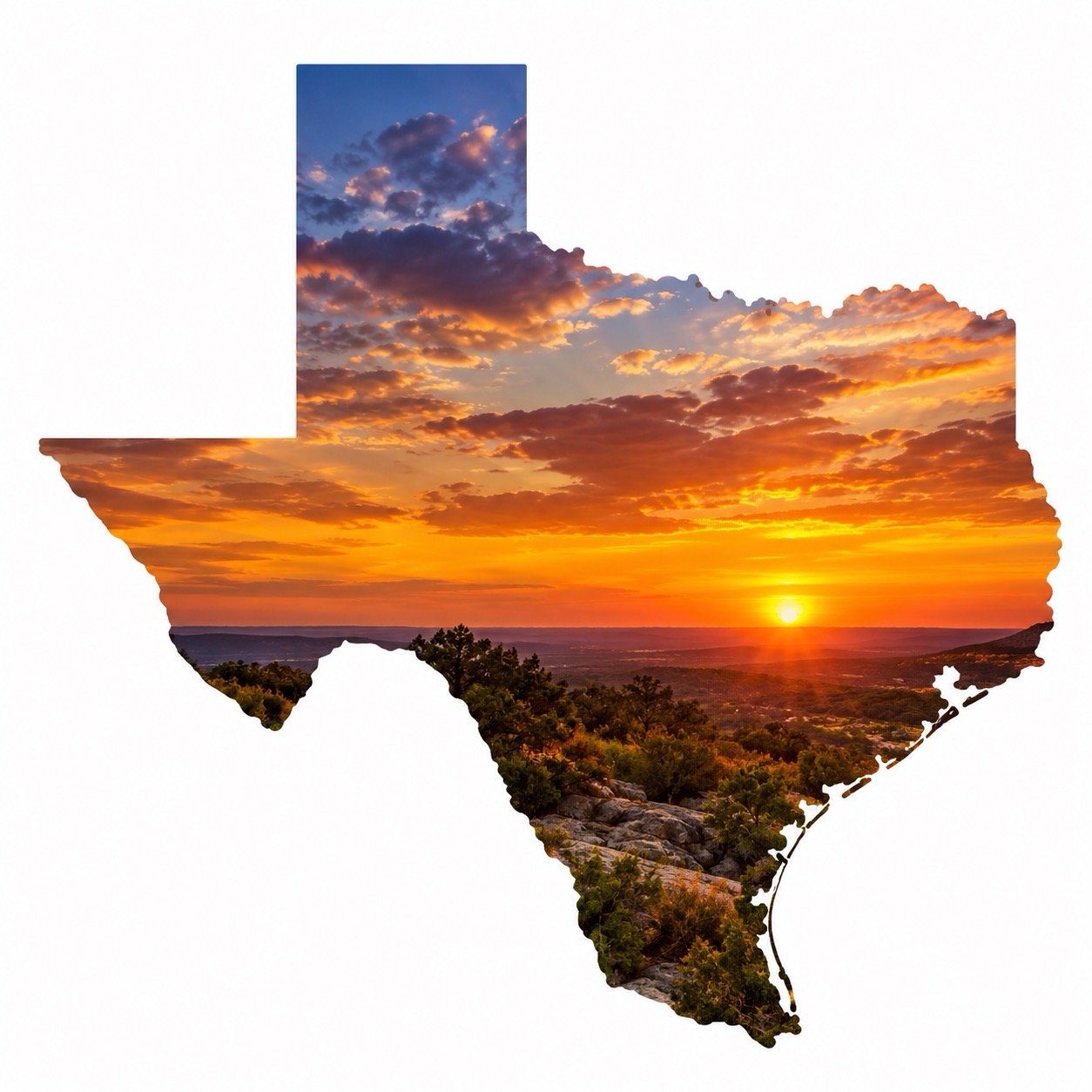 Sun City Paving Texas sunset